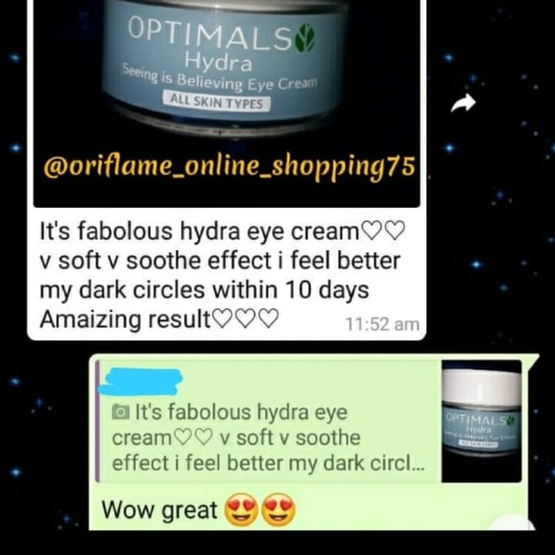 optimals hydra radiance eye cream