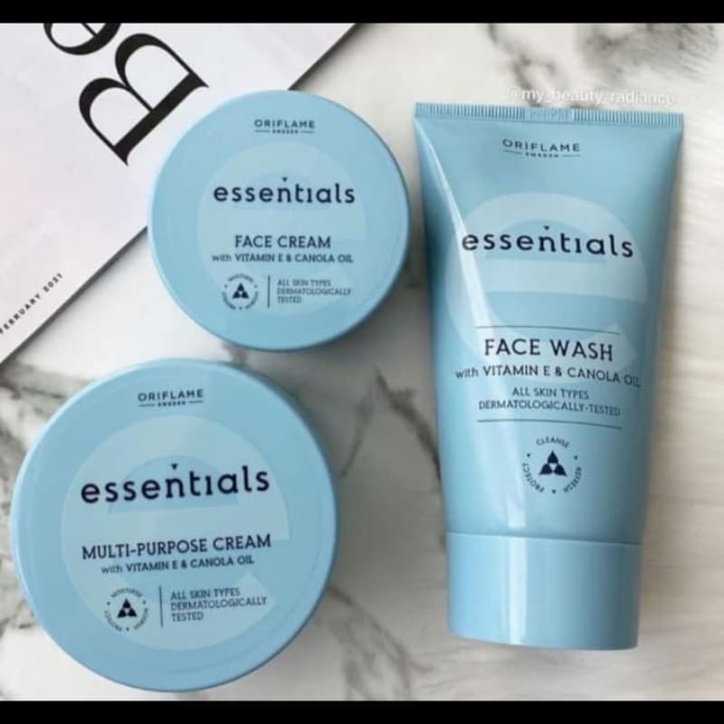 Essential facewash n facecream with vitamin E n canola oil
