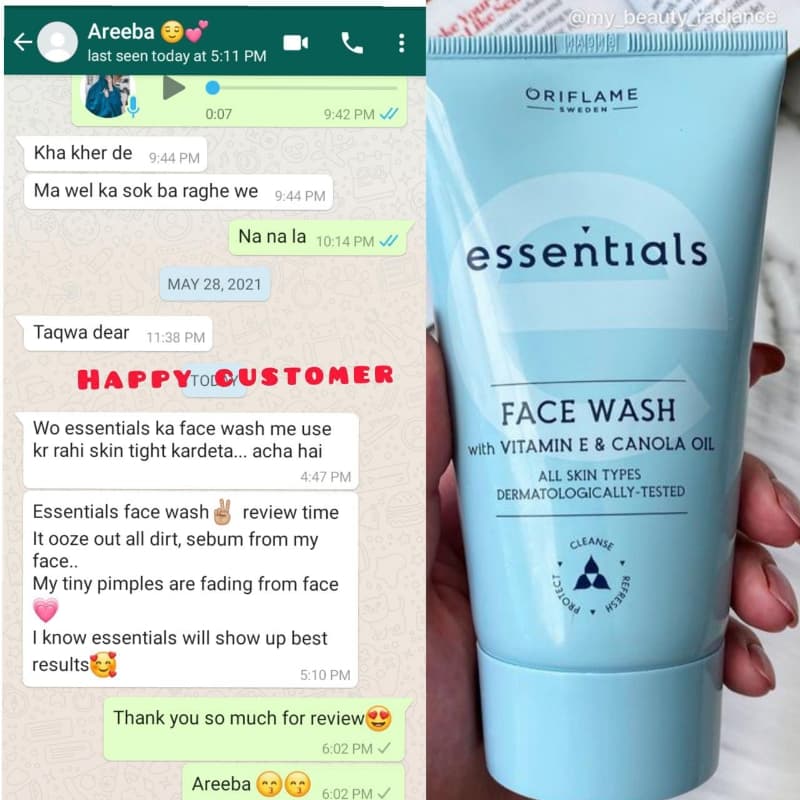 Essential facewash n facecream with vitamin E n canola oil