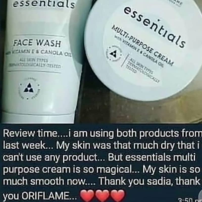 Essential facewash n facecream with vitamin E n canola oil
