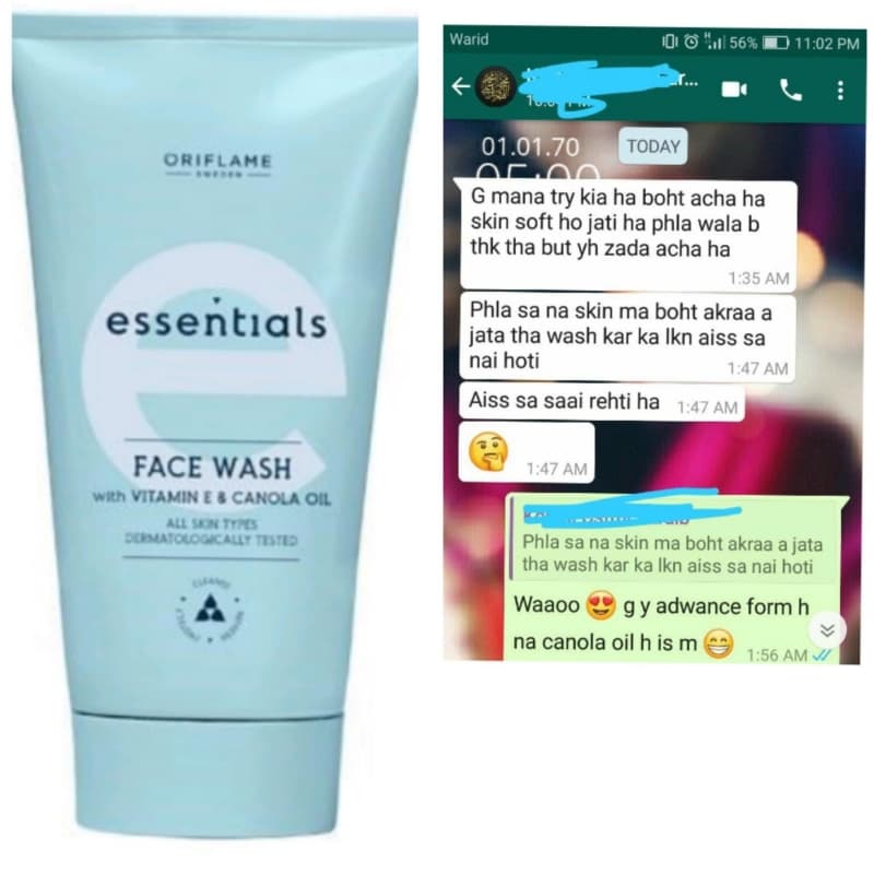 Essential facewash n facecream with vitamin E n canola oil