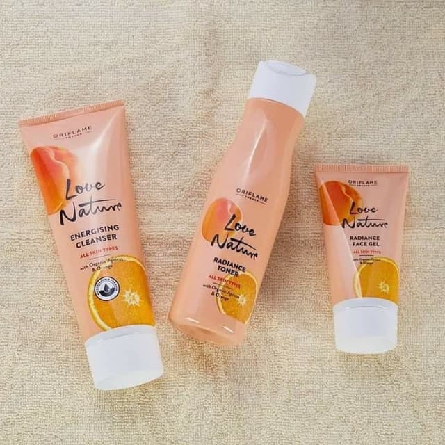 Love nature energising cleanser,toner,n face gel with orange juice n aprico