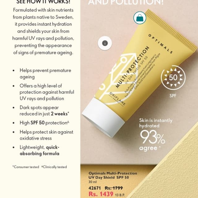 Optimals multi protection day shield spf 50
